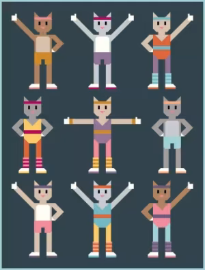 Catrobics - Cats Movin’ & Groovin’ Quilt Pattern - Image 3