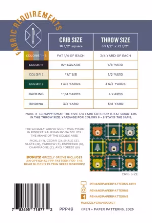Grizzly Grove Quilt Pattern - Image 2