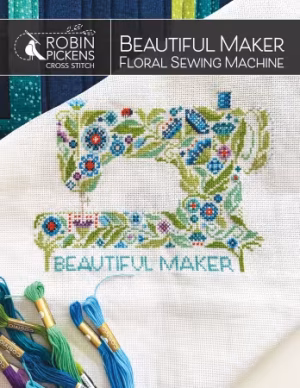 Beautiful Maker Floral Sewing Machine Cross Stitch Pattern