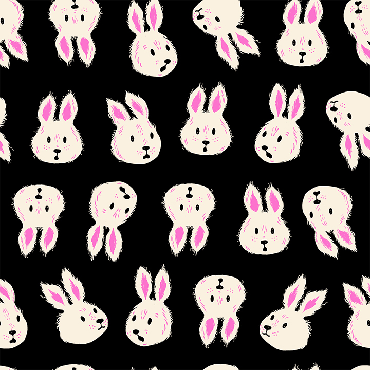 RS 2125 14 Hello Alice Rushing Rabbit Black - Image 1