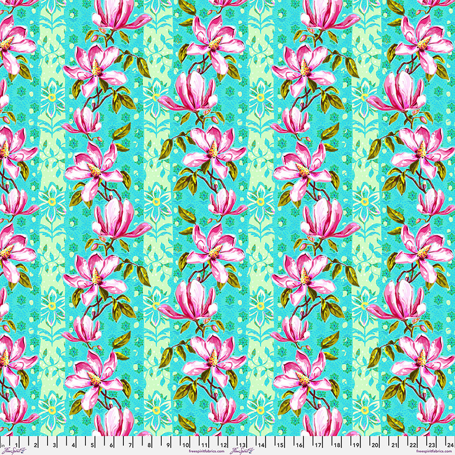 PWOB119.BLUE Festival Magnolias Blue - Image 1