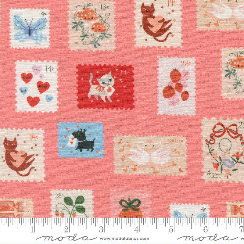 37143-14 Funny Valentine Stamps Coral - Image 1