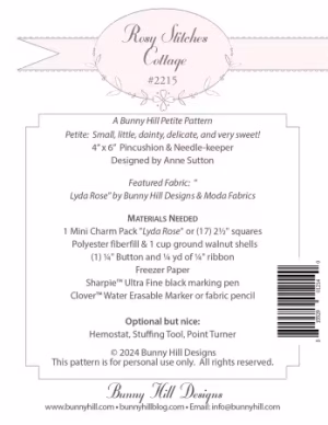 Rosie Stitches Cottage Pin Cushion Pattern - Image 2