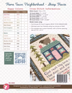 Home Town Neighborhood Sheep House Cross Stitch Pattern - Image 2