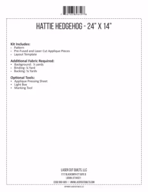 Laser-cut Kit: Hattie Hedgehog - Image 2