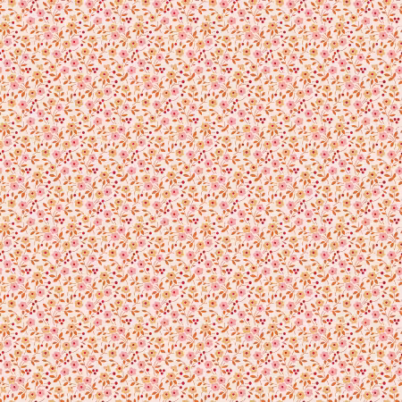 C17171R-CORAL Farmer's Daughter Floral Coral - Image 1
