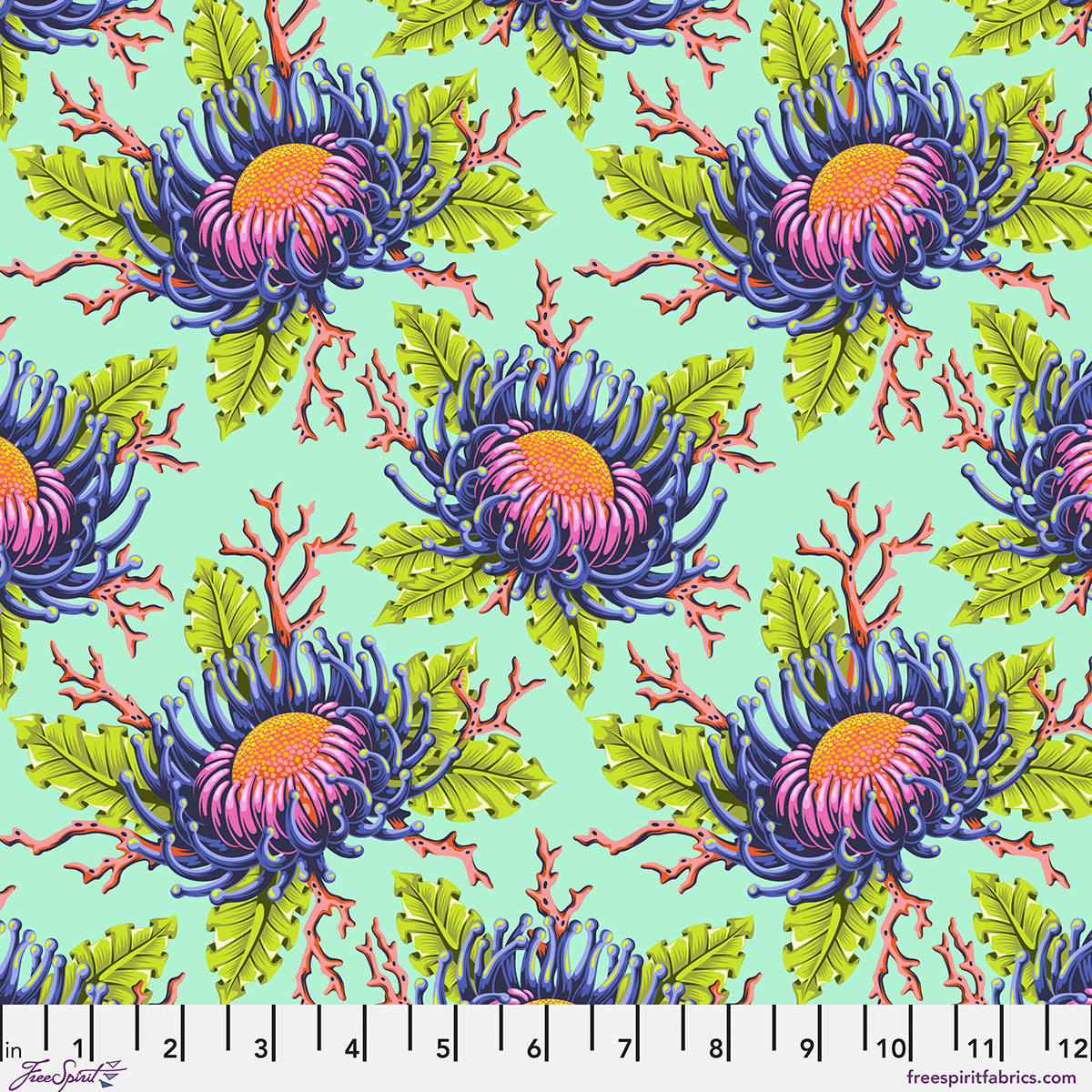 PWTP265.SEAFOAM Friends & Anemones Floral Reef Friends & Anemones Seafoam - Image 1