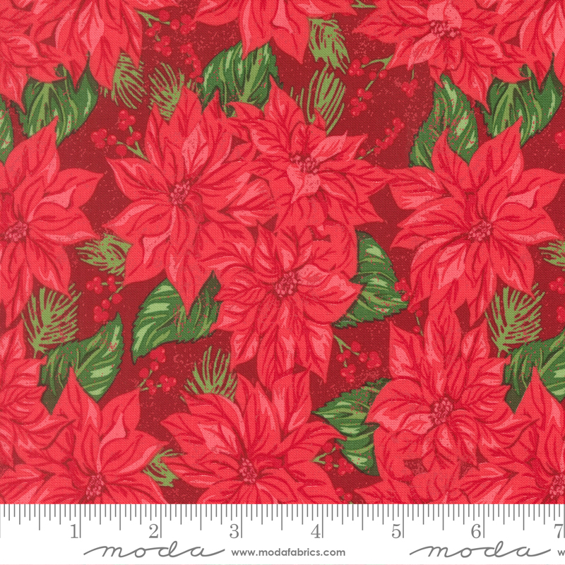 20971-18 Holiday Cheer Vintage Poinsettia Cardinal - Image 1