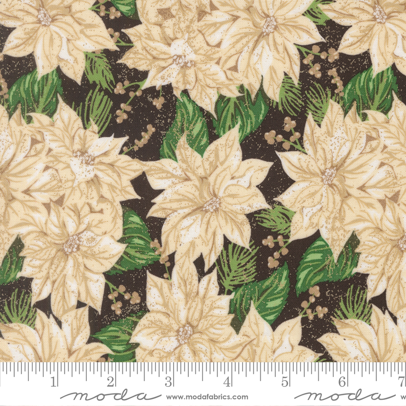 20971-20 Holiday Cheer Vintage Poinsettia Midnight - Image 1