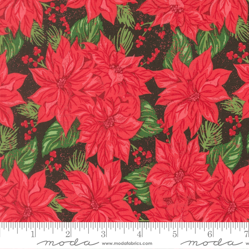 20971-30 Holiday Cheer Vintage Poinsettia Midnight-Poinsettia - Image 1