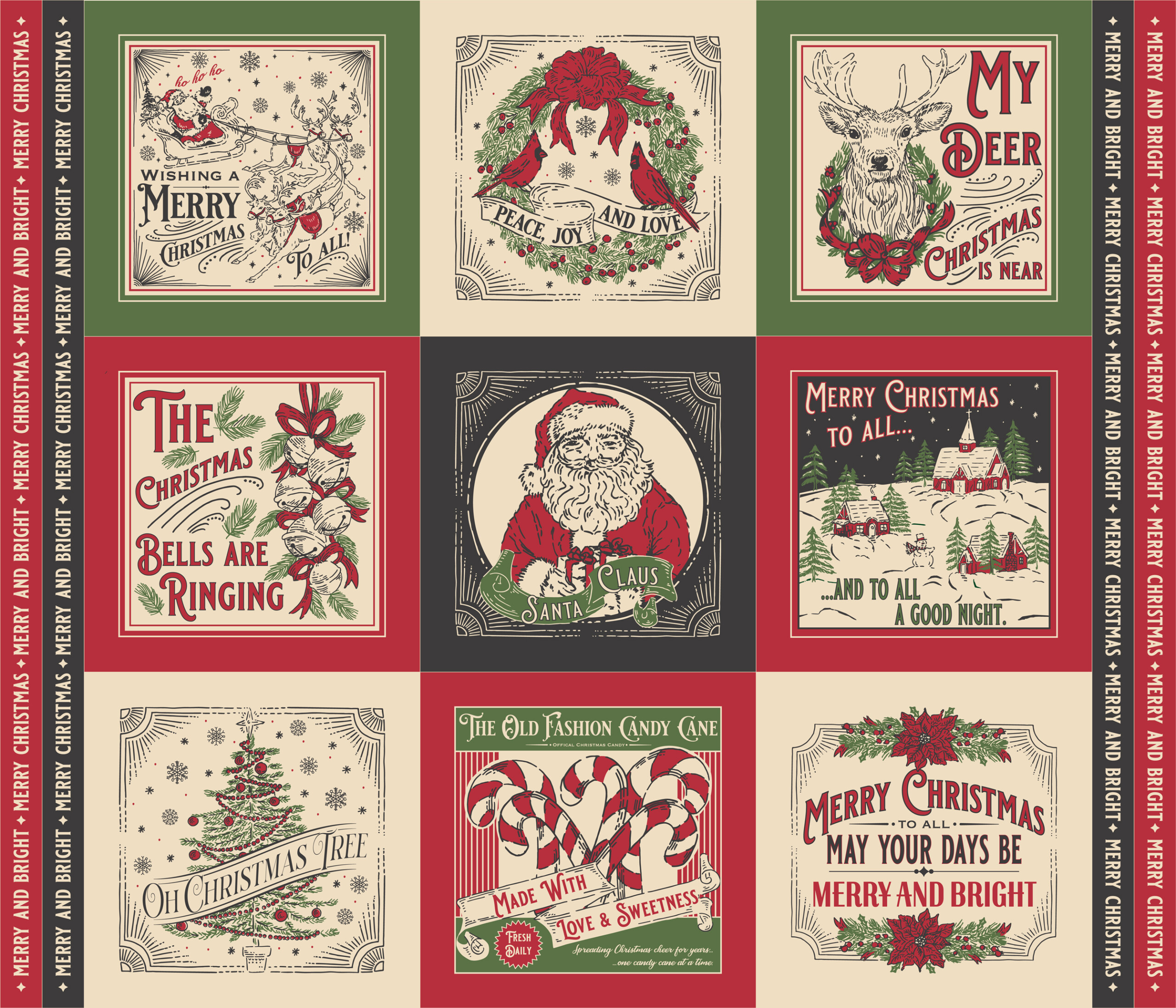 20978-11 Holiday Cheer Christmas Panel Natural - Image 1