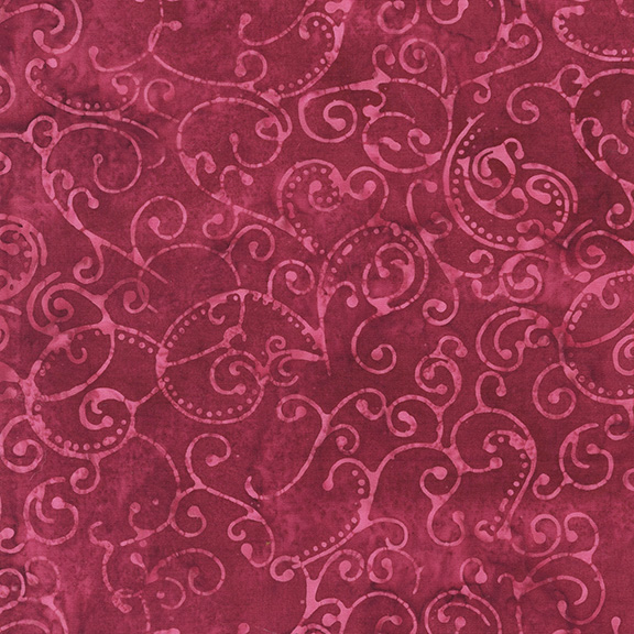 3767Q-X French Rose Spirals Ruby - Image 1