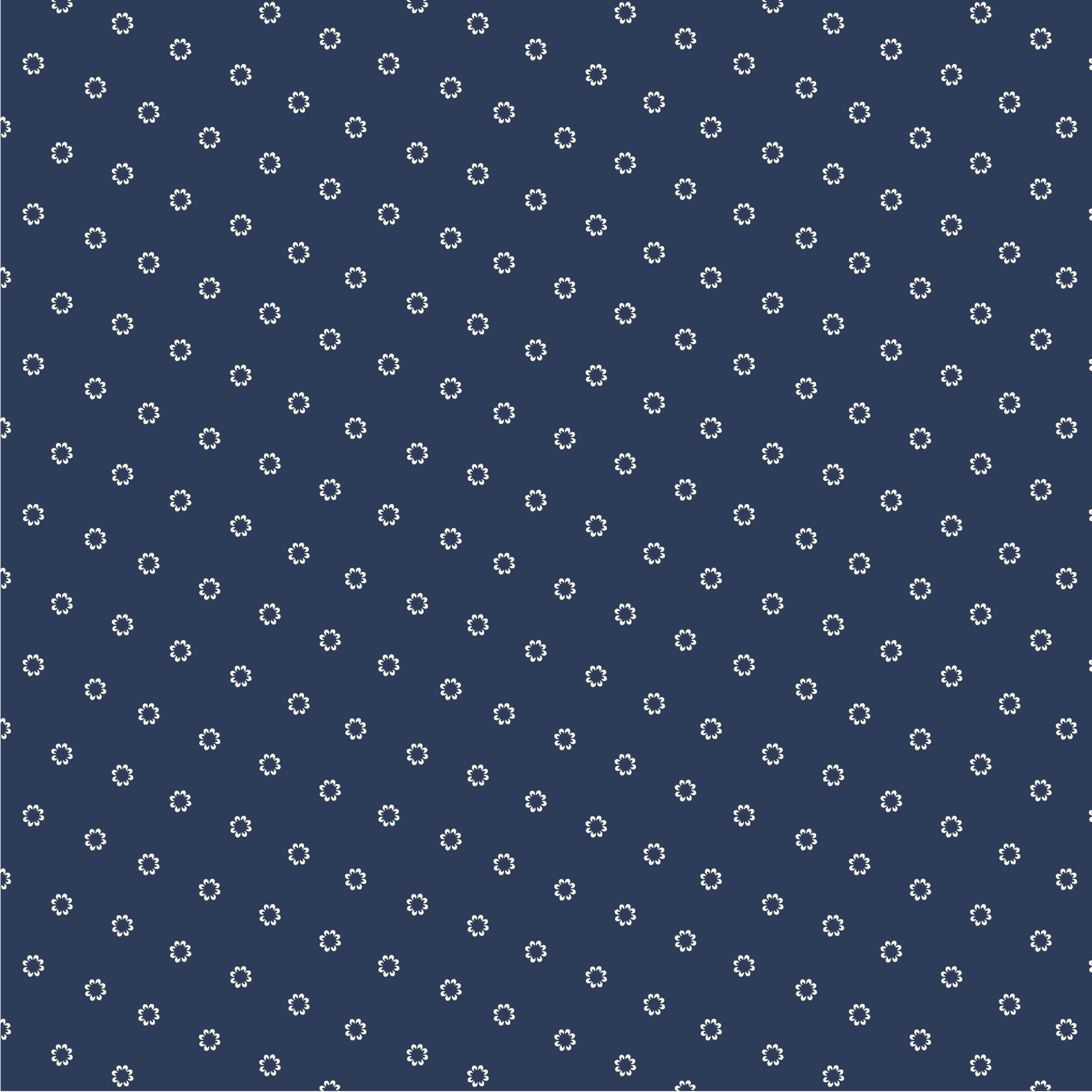 54754-1 Navy Swatch Book Daisies Navy - Image 1