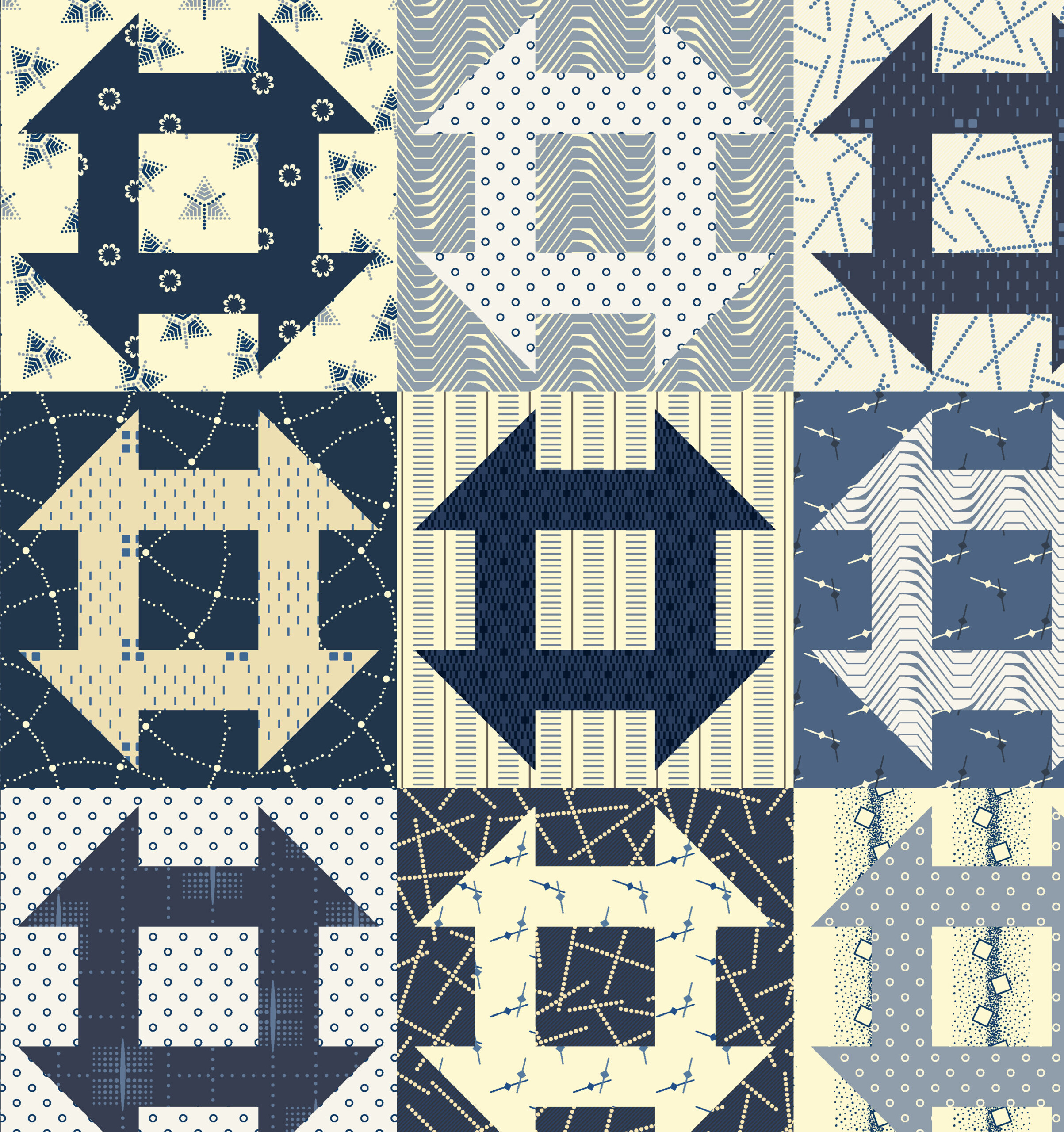 Hunter's Star_rpt Swatch Book Churn Dash Cheater Multi - Image 1