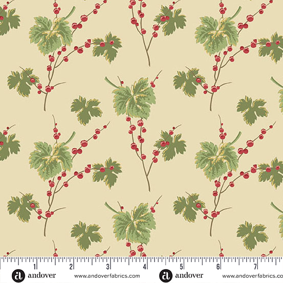 72dpi-A-10345-L Jingle Bell Leaves And Berries Buttercream - Image 1
