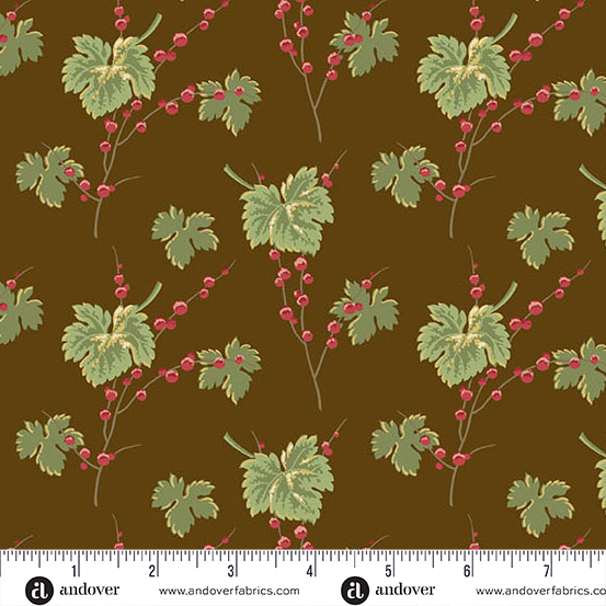 72dpi-A-10345-N Jingle Bell Leaves And Berries Dark Chocolate - Image 1