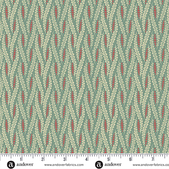 72dpi-A-10361-B Jingle Bell Ribbon Candy Vintage Blue - Image 1