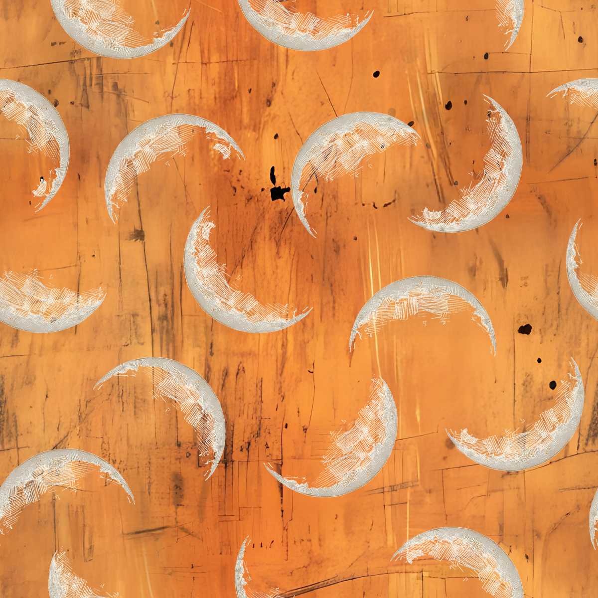 8826-31 Scary Spice Moon Web Tangerine - Image 1