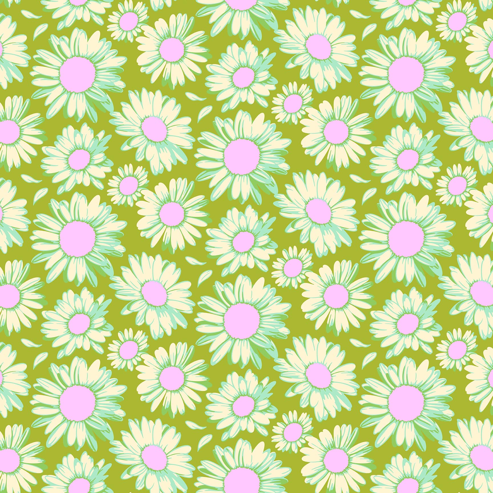 SunshineDaisies-Olive_15in Daisy Crush Sunshine Daisies Olive - Image 1