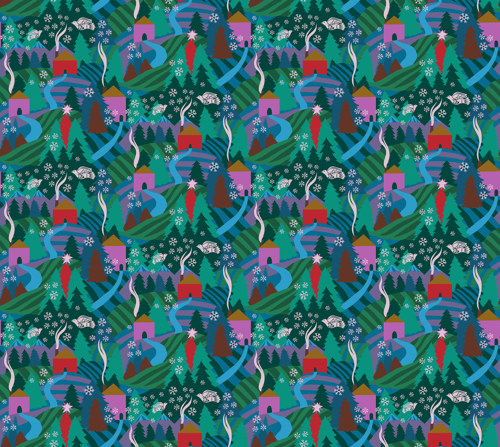 AMT161-75C Cozy Christmas Flurry Evening - Image 1