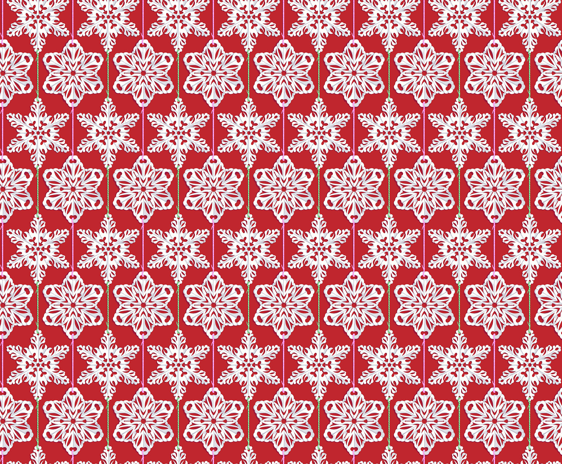 AMT162-25C Cozy Christmas Paperflakes Red Hot - Image 1