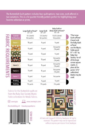 Sewtopia Butterdish Quilt Pattern - Image 2