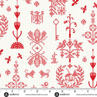 10334-R Jinny Redwork Cherry - Image 1