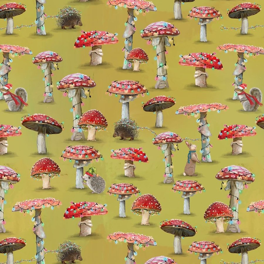 9239-44 Holly Woods Mushroom Trees Citrus - Image 1