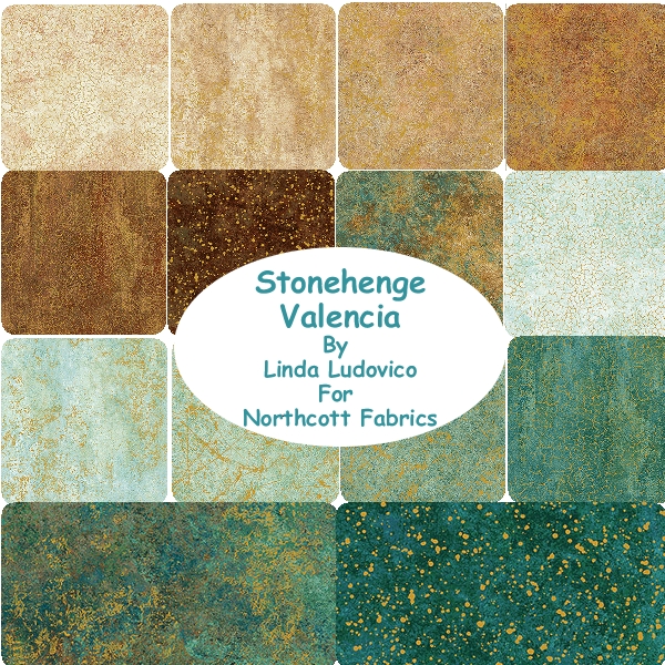 FQBs_3-1168 Stonehenge Valencia With Metallic Fat Quarter Bundle - Image 1