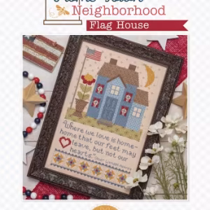Home Town Neighbourhood Flag House Cross Stitch Pattern