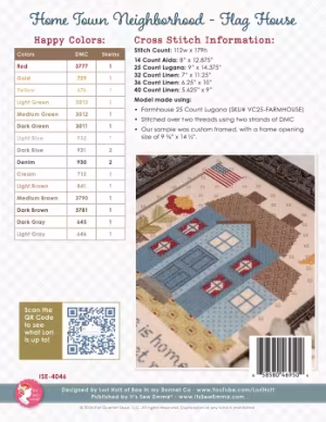 Home Town Neighbourhood Flag House Cross Stitch Pattern - Image 2