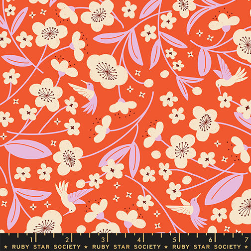 RS 1121 12 Persimmon Blossoms Warm Red - Image 1