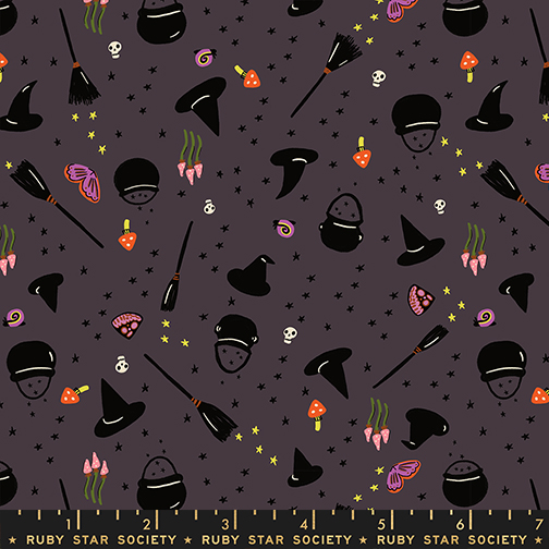 RS 5195 16 Freaky Familiars Witchy Women Eggplant - Image 1