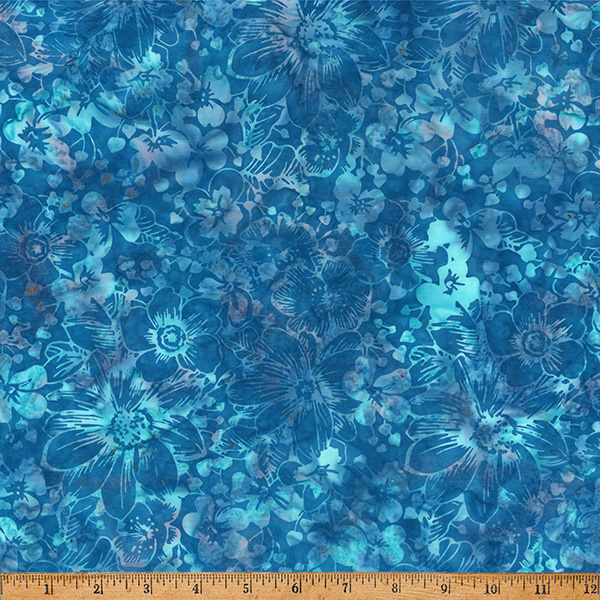 X2651-261-Bluejay_REV Cotton Candy Dreams Batik Floral Blue Jay - Image 1