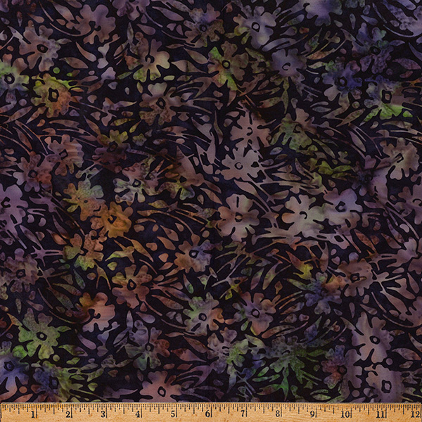 X2656-85-Blackberry_REV Vineyard Harvest Batik Floral Blackberry - Image 1