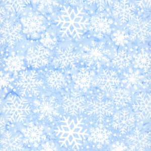 Frosted Wishes Batik Snow Flakes Light Blue