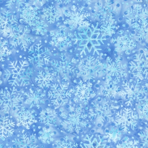 Frosted Wishes Batik Snow Flakes Blue