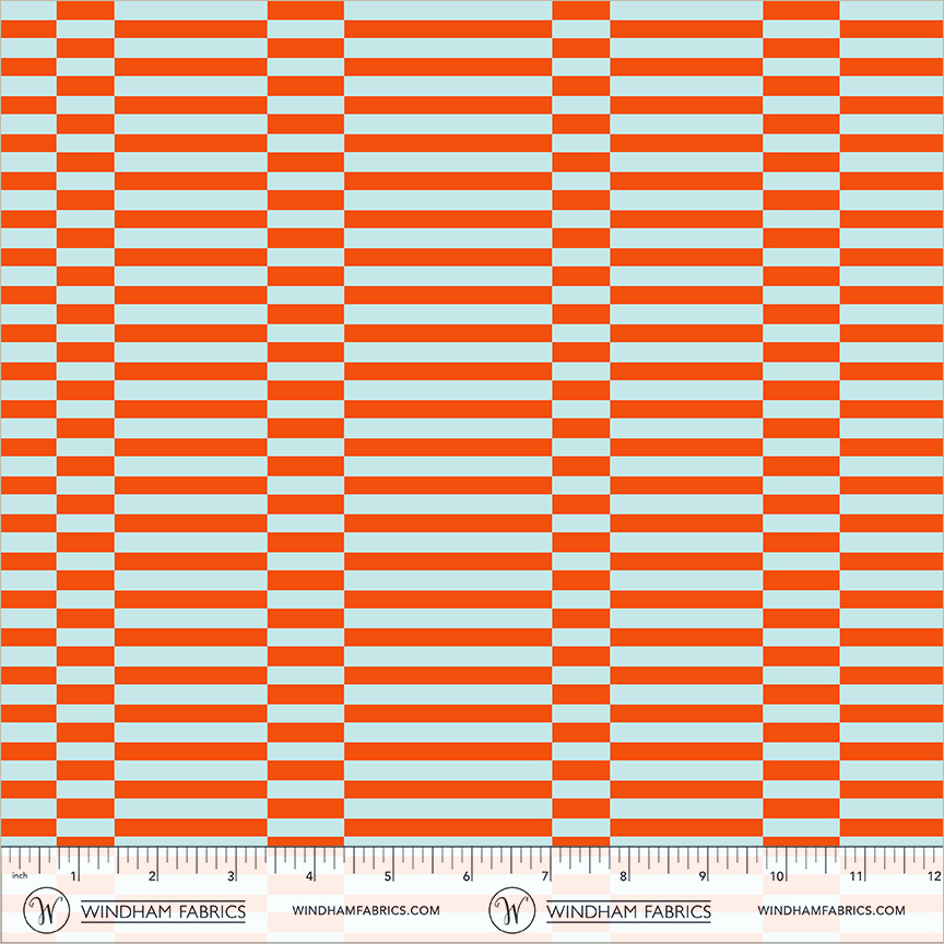55379-2-Orange-Sky Annabel's Blenders Broken Stripe Orange/Sky - Image 1