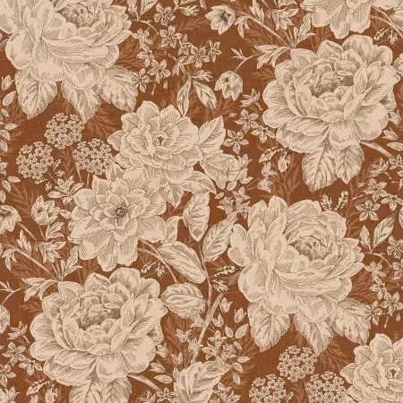 CHAW6408-IZ Vintage Floral Brown Wideback 108" - Image 1