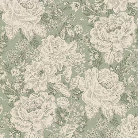 CHAW6408-LG Vintage Floral Sage Wideback 108" - Image 1