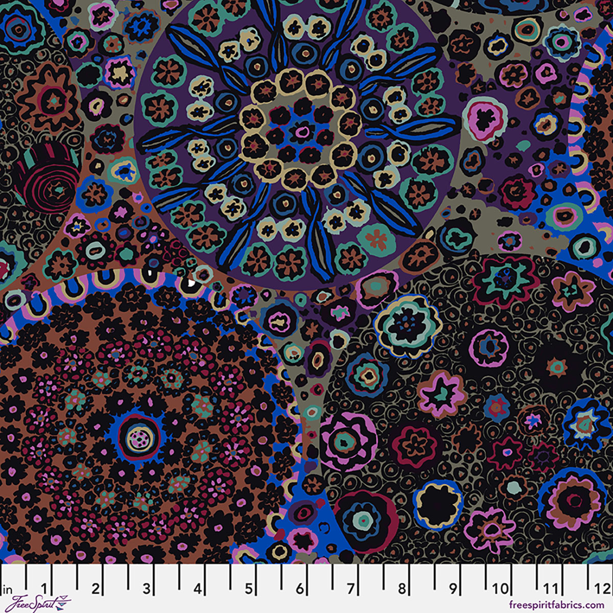 CLGP001.DARK Kaffe Fassett Cotton Lawn Millefiore Dark 108" Wideback - Image 1