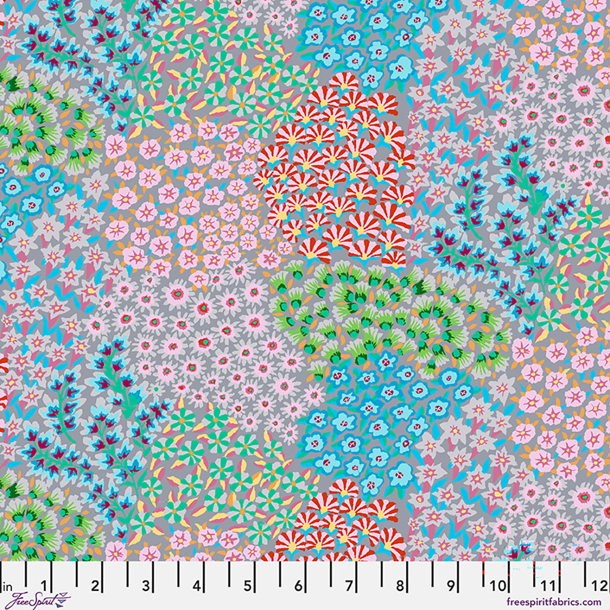 CLGP005.GREY Kaffe Fassett Cotton Lawn Persian Garden Grey 108" Wideback - Image 1