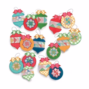 Home Town Holiday Patchwork Ornaments Machine Embroidery - USB