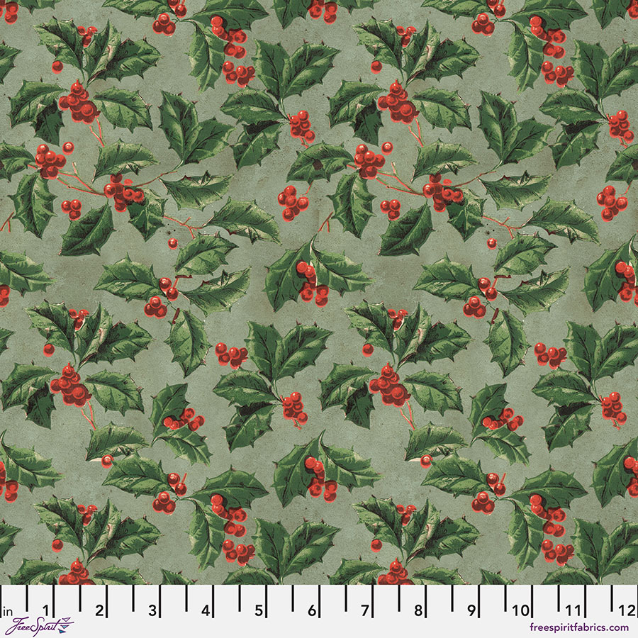 PWTH337.CHRISTMAS Tim Holtz Seasonal Palette Christmas Holly Canvas - Image 1
