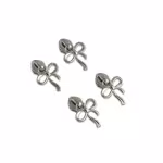 Four #5 Bow Zipper Pulls Nickel